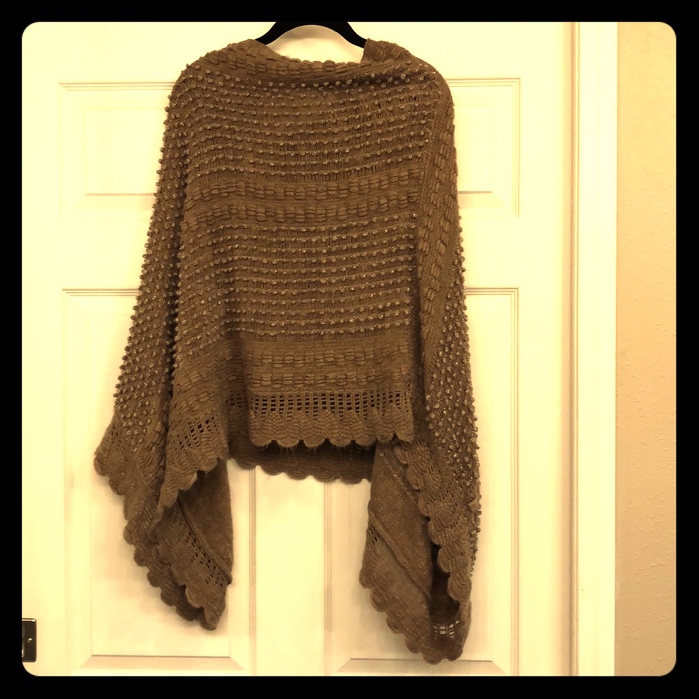 Tan Knit Poncho